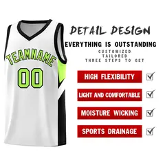 White Black Side Design Basketball Jersey Sports Uniform 2