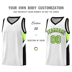 White Black Side Design Basketball Jersey Sports Uniform 3