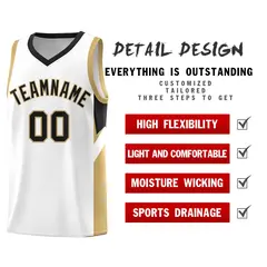 White Black Side Design Basketball Jersey Sports Uniform 2