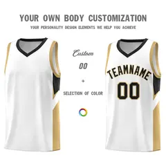 White Black Side Design Basketball Jersey Sports Uniform 3