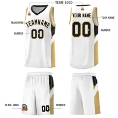 White Black Side Design Basketball Jersey Sports Uniform 5