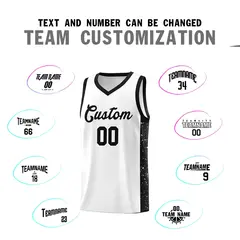 White Black Side Splash Basketball Uniform Jersey 4
