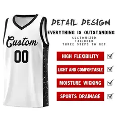 White Black Side Splash Basketball Uniform Jersey 5