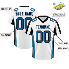 White Black Side Stripe Authentic Football Jersey 2