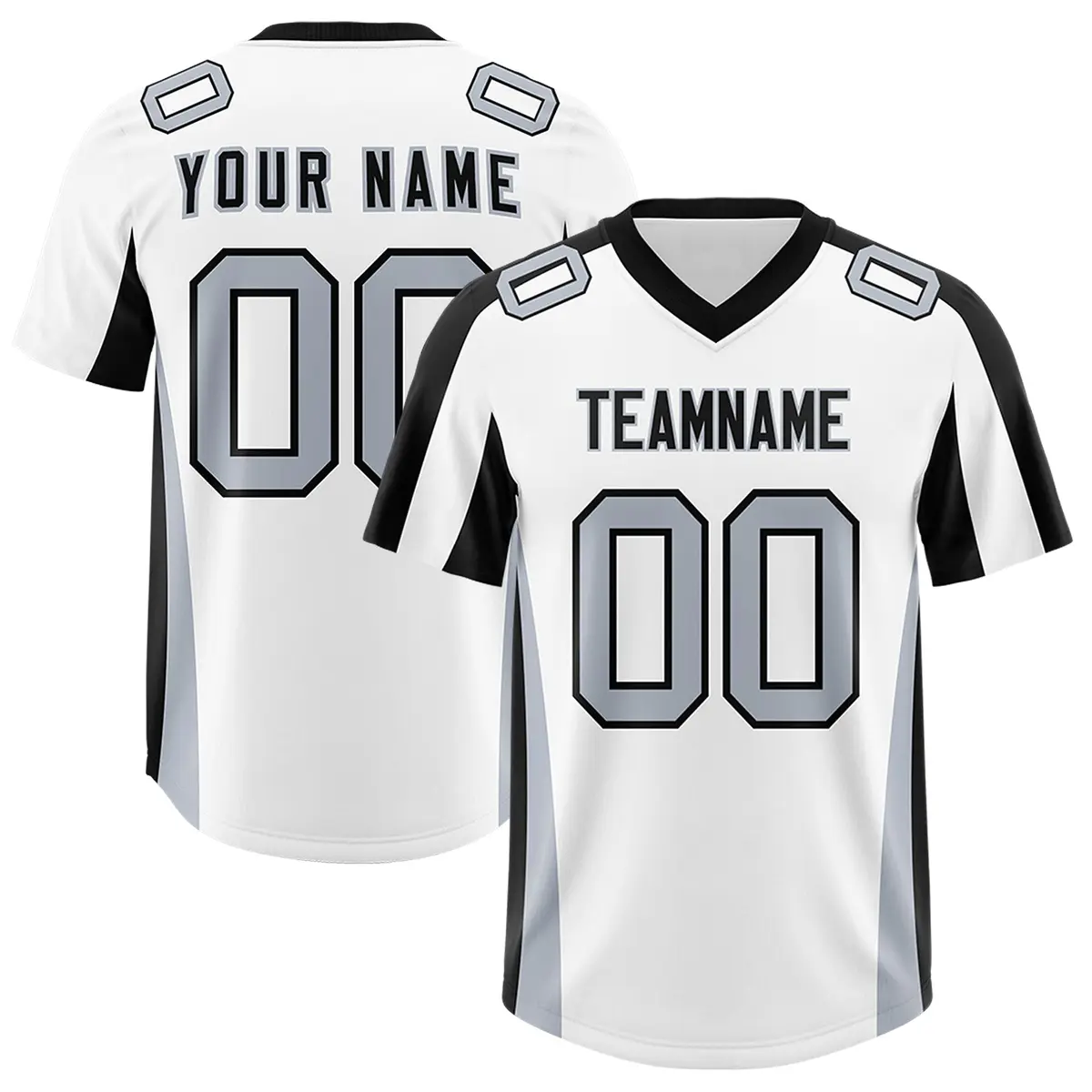 White Black Side Stripe Authentic Football Jersey
