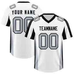 White Black Side Stripe Authentic Football Jersey 1