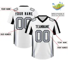 White Black Side Stripe Authentic Football Jersey 2