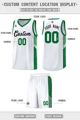 White Black Side Stripe Fashion Basketball Uniform Jersey 2
