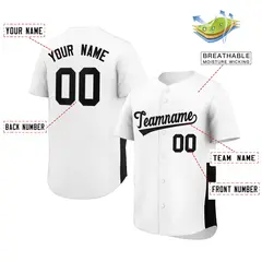 White Black Side Two-Tone Authentic Baseball Jersey 2