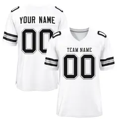 White Black-Silver Classic Mesh Authentic Football Jersey 1