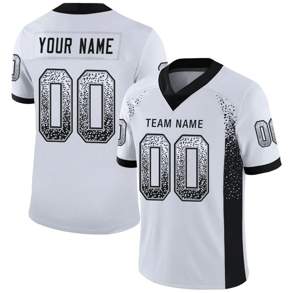 White Black-Silver Drift Fashion Mesh Football Jersey