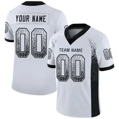 White Black-Silver Drift Fashion Mesh Football Jersey 1