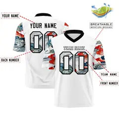 White Black Sleeve Ukiyo-e Auspicious Clouds Graffiti Football Jersey 2