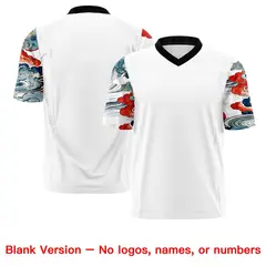 White Black Sleeve Ukiyo-e Auspicious Clouds Graffiti Football Jersey 7