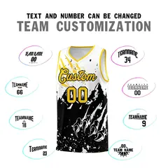 White Black Snow Mountain Beast Pattern Basketball Jersey 4