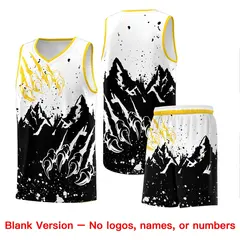 White Black Snow Mountain Beast Pattern Basketball Jersey 7