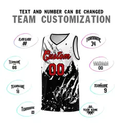 White Black Snow Mountain Beast Pattern Basketball Jersey 4