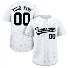 White Black Splash Graffiti Baseball Jersey