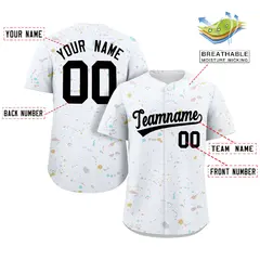 White Black Splash Graffiti Baseball Jersey 2