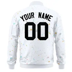 White Black Splash Graffiti Varsity Full-Zip Letterman Jacket 4