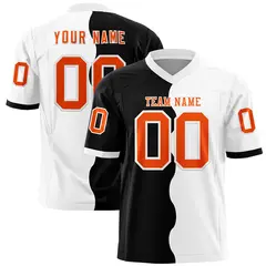 White Black Split Mesh Authentic Football Jersey