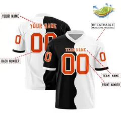 White Black Split Mesh Authentic Football Jersey 2
