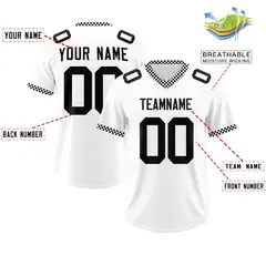 White Black Square Neckline Football Jersey 2