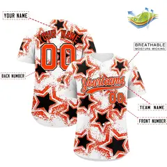 White Black Star Graffiti Baseball Jersey 2