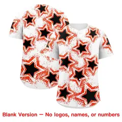 White Black Star Graffiti Baseball Jersey 9
