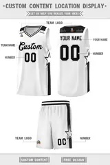 White Black Star Graffiti Pattern Sports Basketball Jersey 2