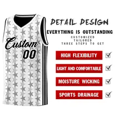 White Black Star Graffiti Sports Uniform Basketball Jersey 2