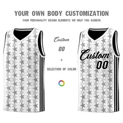 White Black Star Graffiti Sports Uniform Basketball Jersey 3