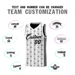 White Black Star Graffiti Sports Uniform Basketball Jersey 4