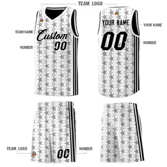 White Black Star Graffiti Sports Uniform Basketball Jersey 5