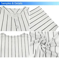 White Black Stripe Authentic Fashion Baseball Jersey For Men 8