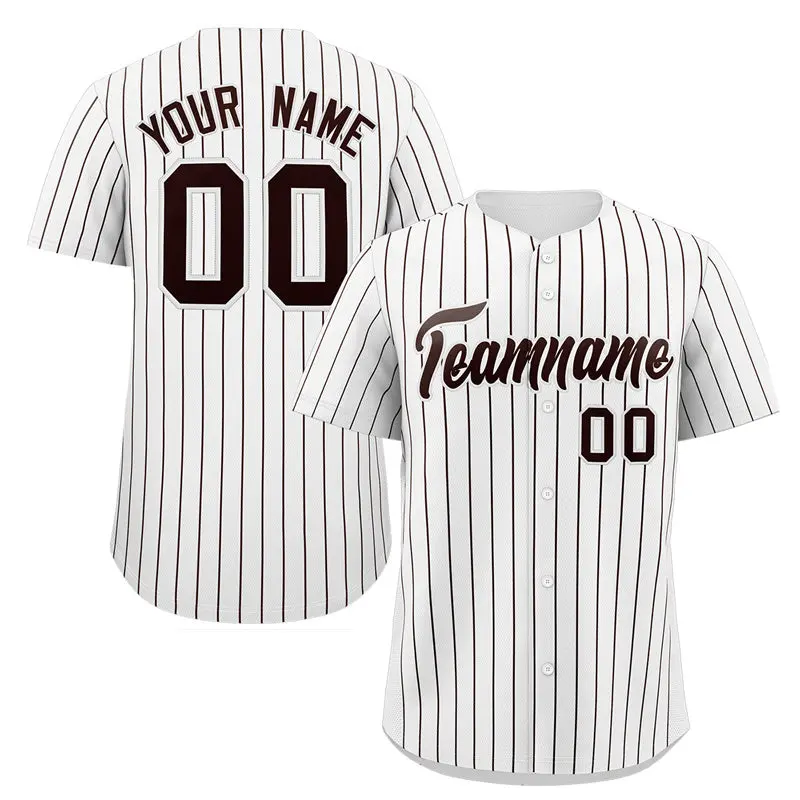 White Black Stripe Fashion Authentic Baseball Jersey