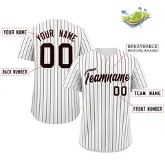 White Black Stripe Fashion Authentic Baseball Jersey 2