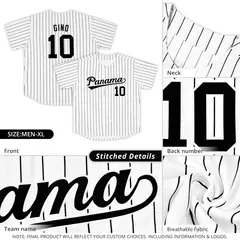 White Black Stripe Fashion Authentic Baseball Jersey 2