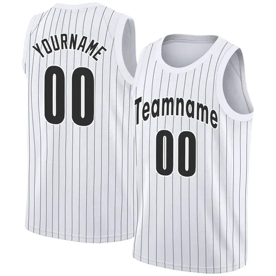 White Black Stripe Fashion Sportswear Basketball Jersey