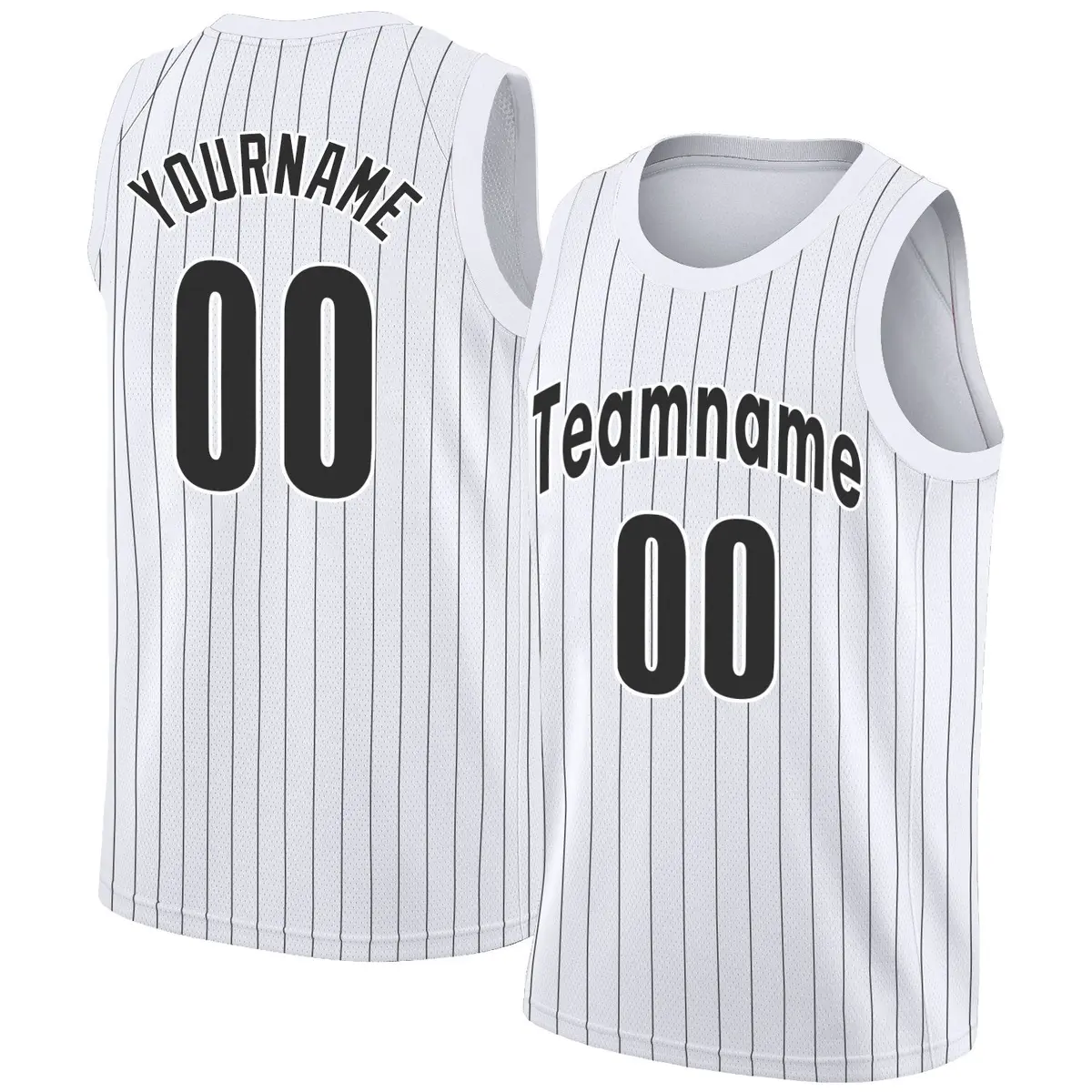 White Black Stripe Fashion Sportswear Basketball Jersey