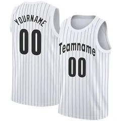 White Black Stripe Fashion Sportswear Basketball Jersey