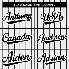 White Black Stripe Full Button Authentic Baseball Jersey 5