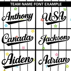 White Black Stripe Star Pattern Authentic Baseball Jersey 3