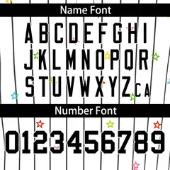 White Black Stripe Star Pattern Authentic Baseball Jersey 4
