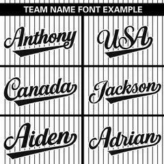 White Black Striped Pullover Baseball Jersey 3