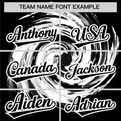 White Black Swirl Graffiti Pattern Authentic Baseball Jersey 3