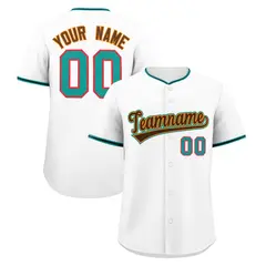 White Black Teal Stitched Baseball Jersey