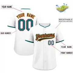 White Black Teal Baseball Jersey 2