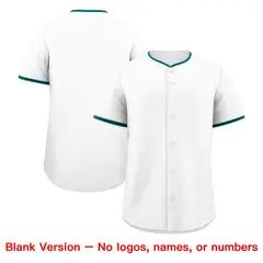 White Black Teal Baseball Jersey 8