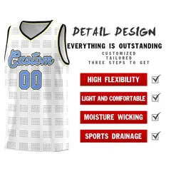 White Black Trailblazer Dot Pattern Basketball Jersey 2